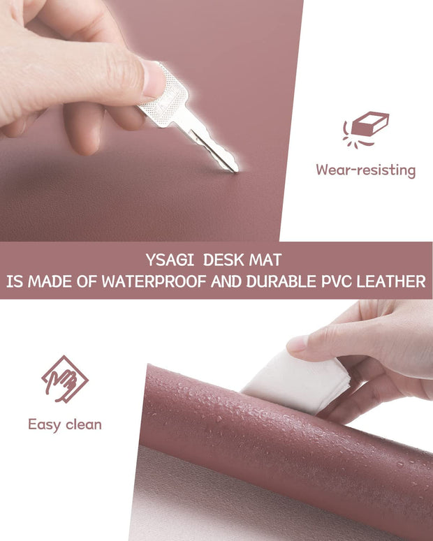 Desk Accessories & Workspace Organizers, Mouse Pads, Mouse Pads & Wrist Rests, Office & School Supplies, Office ProductsNon-Slip Desk Pad, Waterproof PVC Leather Desk Table Protector, Ultra Thin Large Mouse Pad, Easy Clean Laptop Desk Writing Mat for Office Work/Home/Decor(Dark Pink, 35.4" X 17") - Premium  from Nobles Store - Just $28.54! Shop now at Nobles Store