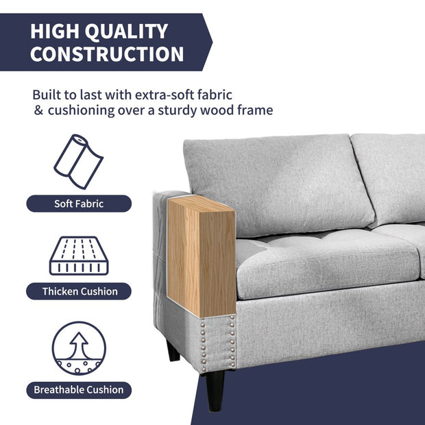 Furniture, Home, Living Room Furniture, Sectional Couches & SofasReversible Sectional Couch Set 3 Seat, L Shaped Modular Sleeper Sofa Bed with Flexible Storage Ottoman Chaise - Light Grey - Premium  from Nobles Store - Just $585.54! Shop now at Nobles Store