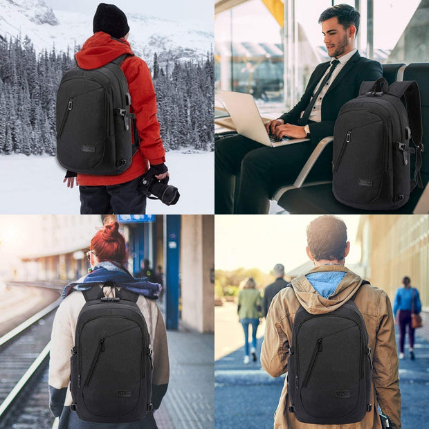 Backpacks, Bags, Cases & Sleeves, Computers & Accessories, Electronics, Laptop AccessoriesAnti-Theft Travel Laptop Backpack with USB Charging Port Lock,Water Resistant Slim Work Computer Bag for Men College Bookbags Fits 15.6 Inch Laptop - Premium  from Nobles Store - Just $45.65! Shop now at Nobles Store
