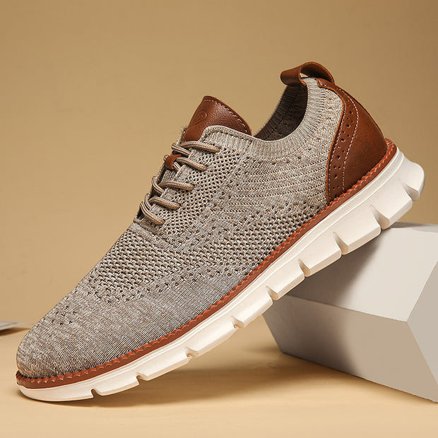 nullBritish Brogue Casual Men's Shoes Fashionable Flying Woven Surface Breathable Lightweight Sneaker - Premium 0 from null - Just $87.58! Shop now at Nobles Store