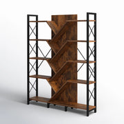 Mong 70" H X 55"W Display Shelves Wood Etagere Bookcase