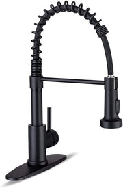 Kitchen & Bath Fixtures, Laundry & Utility Faucets, Laundry & Utility Fixtures, Tools & Home ImprovementKitchen Faucets with Pull down Sprayer Commercial Industrial Stainless Steel Single Handle Single Hole Spring Farmhouse RV Sink Faucet, Matte Black Kitchen Faucet for Laundry Utility Room Sink - Premium  from Nobles Store - Just $77.24! Shop now at Nobles Store