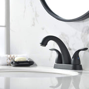 Bathroom Fixtures, Bathroom Sink Faucets & Parts, Kitchen & Bath Fixtures, Tools & Home Improvement, Touch On Faucets4 Inch 2 or 3 Holes 2 Handles Centerset Matte Black Lead-Free Bathroom Sink Faucet, Bathroom Faucet with Copper Pop up Drain and Water Supply Lines, BF008-5-MB - Premium  from Nobles Store - Just $77.31! Shop now at Nobles Store
