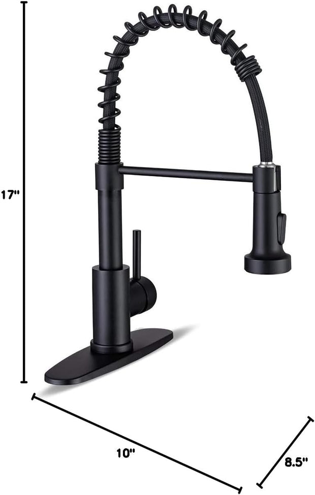 Kitchen & Bath Fixtures, Laundry & Utility Faucets, Laundry & Utility Fixtures, Tools & Home ImprovementKitchen Faucets with Pull down Sprayer Commercial Industrial Stainless Steel Single Handle Single Hole Spring Farmhouse RV Sink Faucet, Matte Black Kitchen Faucet for Laundry Utility Room Sink - Premium  from Nobles Store - Just $77.24! Shop now at Nobles Store