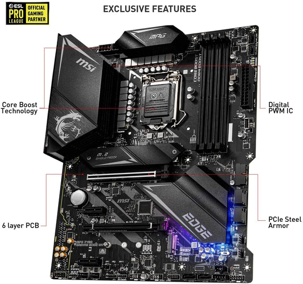 Computer Components, Computers & Accessories, Electronics, Internal Components, MotherboardsMPG Z490 GAMING EDGE WIFI ATX Gaming Motherboard (10Th Gen Intel Core, LGA 1200 Socket, DDR4, CF, Dual M.2 Slots, USB 3.2 Gen 2, Wi-Fi 6, DP/HDMI, Mystic Light RGB) - Premium  from Nobles Store - Just $427.11! Shop now at Nobles Store