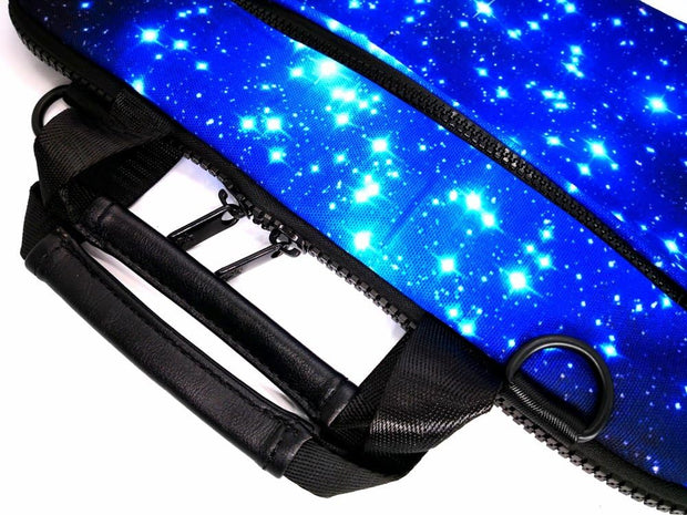 15 15.4 15.6 Inch Canvas Laptop Sleeve Bag Messenger Shoulder Briefcase -Blue Starry
