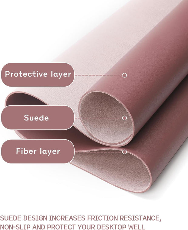 Desk Accessories & Workspace Organizers, Mouse Pads, Mouse Pads & Wrist Rests, Office & School Supplies, Office ProductsNon-Slip Desk Pad, Waterproof PVC Leather Desk Table Protector, Ultra Thin Large Mouse Pad, Easy Clean Laptop Desk Writing Mat for Office Work/Home/Decor(Dark Pink, 35.4" X 17") - Premium  from Nobles Store - Just $28.54! Shop now at Nobles Store