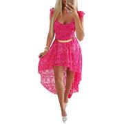 WomenSummer New High-grade Lace Stitching Short Evening Dress Women - Premium 0 from Nobles Store - Just $65.85! Shop now at Nobles Store