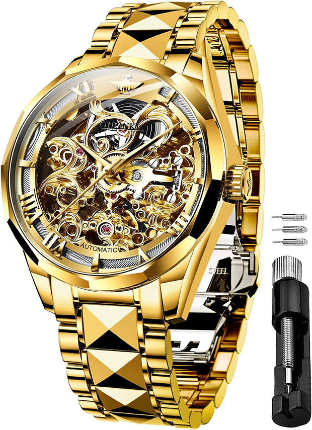 Clothing, Men, Shoes & Jewelry, Watches, Wrist WatchesOUPINKE Men'S Skeleton Mechanical Watches Luxury Dress Automatic Self Winding Sapphire Crystal Waterproof Tungsten Steel Band Wrist Watches - Premium  from Nobles Store - Just $454.33! Shop now at Nobles Store