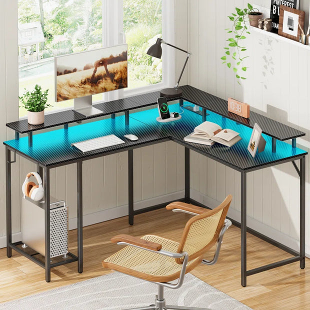 All categoriesKamai 54" Desk, L Shaped Desk, Computer Desk, L Desk, Corner Desk, Desks with LED Light, Writing Desk, White Desk, Gaming Desk, Desk for Gaming - Premium  from Nobles Store - Just $124.01! Shop now at Nobles Store