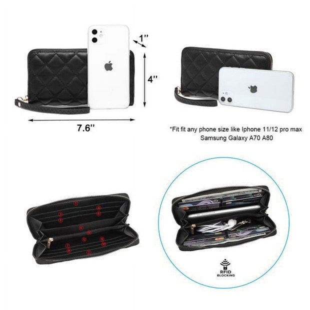 Bags & Accessories, Clothing, Women's Bags, Women's Bags & Accessories, Womens Tote BagsPoppy Quilted Women Handbags Purses Leather Tote Bag Satchel Wallet Set 2Pcs Chain Strap Shoulder Bag Classic - Premium  from Nobles Store - Just $64.19! Shop now at Nobles Store