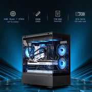 Gaming Desktop PC, Ryzen 7 9700X, RTX5070 12GB,1TB SSD, 32GB DDR5, Black, Windows 11 Home
