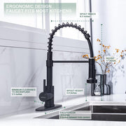 Kitchen & Bath Fixtures, Laundry & Utility Faucets, Laundry & Utility Fixtures, Tools & Home ImprovementKitchen Faucets with Pull down Sprayer Commercial Industrial Stainless Steel Single Handle Single Hole Spring Farmhouse RV Sink Faucet, Matte Black Kitchen Faucet for Laundry Utility Room Sink - Premium  from Nobles Store - Just $77.24! Shop now at Nobles Store