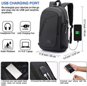 Backpacks, Bags, Cases & Sleeves, Computers & Accessories, Electronics, Laptop AccessoriesAnti-Theft Travel Laptop Backpack with USB Charging Port Lock,Water Resistant Slim Work Computer Bag for Men College Bookbags Fits 15.6 Inch Laptop - Premium  from Nobles Store - Just $45.65! Shop now at Nobles Store