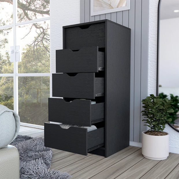 Bedroom Furniture, Furniture, Home & GardenDresser Kamran, Five Drawers Narrow, Black Wengue Finish - Premium  from Nobles Store - Just $176.77! Shop now at Nobles Store