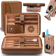 Home & Garden, Household Merchandises, Lighters & Smoking AccessoriesCigar Humidor, Cedar Wood Cigar Case with Cigar Lighter, V Cut Cigar Cutter,Cigar Holder 3 in 1 Travel Cigar Humidor Box - Premium  from Nobles Store - Just $65.79! Shop now at Nobles Store