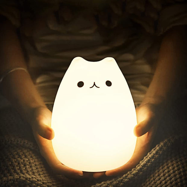 Baby Products, Décor, Night Lights, NurseryCat Lamp,  Remote Control Silicone Kitty Night Light for Kids Toddler Baby Girls Rechargeable Cute Kawaii Nightlight , White , 4 Piece Set - Premium  from Nobles Store - Just $36.07! Shop now at Nobles Store