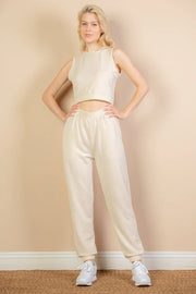 Clothing, Dresses, Shoes & Jewelry, WomenFrench Terry Elastic Waist Tank Top & Joggers Set (CAPELLA) - Premium  from Nobles Store - Just $42.87! Shop now at Nobles Store