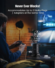 Accessories & Supplies, Electronics, Power Strips, Power Strips & Surge ProtectorsTower Power Strip with 15W Wireless Charger,  1050J Surge Protector Tower 13A Charging Station with 12 AC Outlets & 6 USB Ports (2 USB C), 6.5Ft Black Extension Cord for Dorm Essentials - Premium  from Nobles Store - Just $82.87! Shop now at Nobles Store