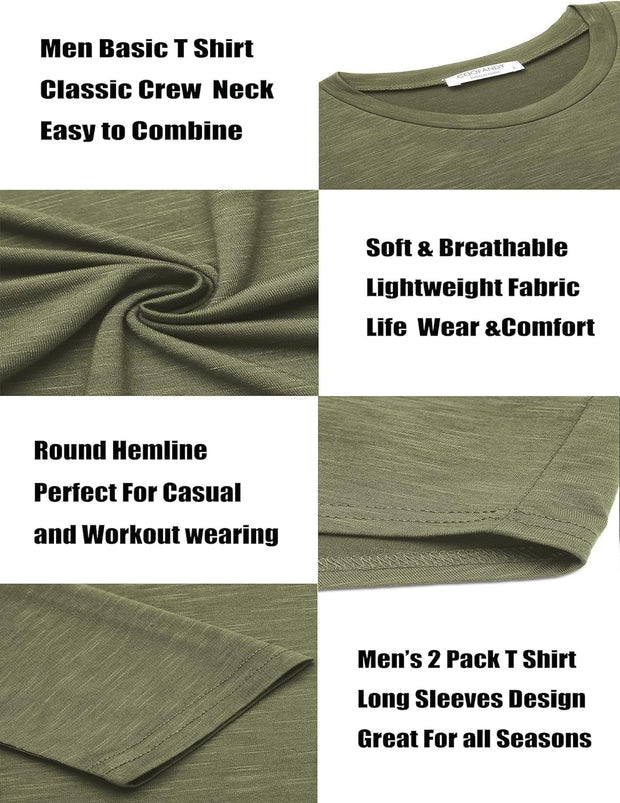 Active, Active Shirts & Tees, Clothing, Men, Shoes & Jewelry, T-ShirtsMen 2 Pack Muscle Fitted T Shirt Gym Workout Athletic Long Sleeves Tee - Premium  from Nobles Store - Just $62.21! Shop now at Nobles Store