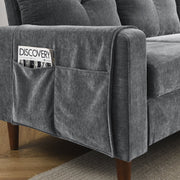 Furniture, Home, Living Room Furniture, Sectional Couches & Sofas80" Sectional Sofa for Living Room, 3 Seater Couch with Reversible Ottoman, Chenille, Dark Gray - Premium  from Nobles Store - Just $641.12! Shop now at Nobles Store