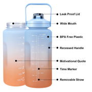 All Water Jugs, Home Improvement, Water Jugs, Water PurificationBUBABOX Motivational Water Bottle 64Oz, Half Gallon Water Bottle with Time Marker and Straw, Leak Proof Large Cooling Towel BPA Free(Purple) - Premium  from Nobles Store - Just $20.05! Shop now at Nobles Store