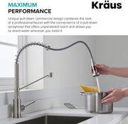 Kitchen & Bath Fixtures, Kitchen Faucets, Kitchen Fixtures, Kitchen Sink Faucets, Tools & Home Improvement, Touch On Kitchen Sink FaucetsBolden Commercial Style 2-Function Single Handle Pull down Kitchen Faucet in Brushed Gold, KPF-1610BG - Premium  from Nobles Store - Just $267.31! Shop now at Nobles Store