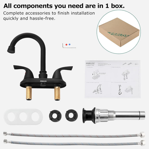 Bathroom Fixtures, Bathroom Sink Faucets & Parts, Kitchen & Bath Fixtures, Tools & Home Improvement, Touch On Faucets2-Handle Bathroom Faucet with Metal Drain Assembly & Supply Lines NSF Cupc Certified, Matte Black, 1359104 - Premium  from Nobles Store - Just $65.67! Shop now at Nobles Store