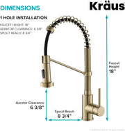 Kitchen & Bath Fixtures, Kitchen Faucets, Kitchen Fixtures, Kitchen Sink Faucets, Tools & Home Improvement, Touch On Kitchen Sink FaucetsBolden Commercial Style 2-Function Single Handle Pull down Kitchen Faucet in Brushed Gold, KPF-1610BG - Premium  from Nobles Store - Just $267.31! Shop now at Nobles Store