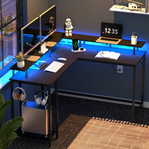 All categoriesKamai 54" Desk, L Shaped Desk, Computer Desk, L Desk, Corner Desk, Desks with LED Light, Writing Desk, White Desk, Gaming Desk, Desk for Gaming - Premium  from Nobles Store - Just $124.01! Shop now at Nobles Store