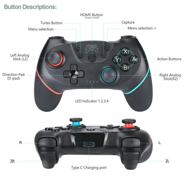 Electronics & Gadgets, Video Game Consoles & AccessoriesWireless Pro Controller Gamepad for Nintendo Switch Joypad Joystick Remote USA - Premium  from Nobles Store - Just $28.52! Shop now at Nobles Store