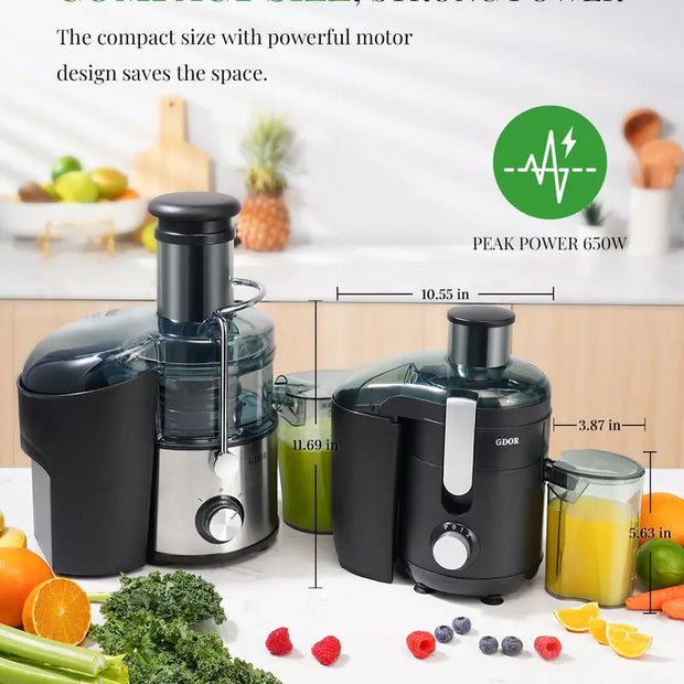 Household Appliances[Best Seller] Juicer with Titanium Enhanced Cut Disc, Dual Speeds Centrifugal Extractor Machines with Optional 2.5"/3” Feed Chute, for Fruits and Veggies, Anti-Drip, Includes Cleaning Brush, Bpa-Free - Premium  from Nobles Store - Just $101.77! Shop now at Nobles Store