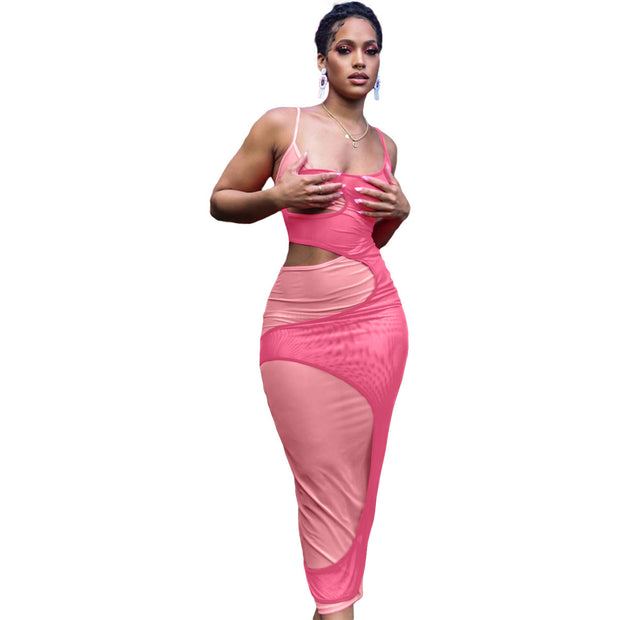Lady Dresses, Tops & Sets, Women's ClothingFashion Hollowed-Out Split-Layer Sling Mesh Dress - Premium  from Nobles Store - Just $33.49! Shop now at Nobles Store