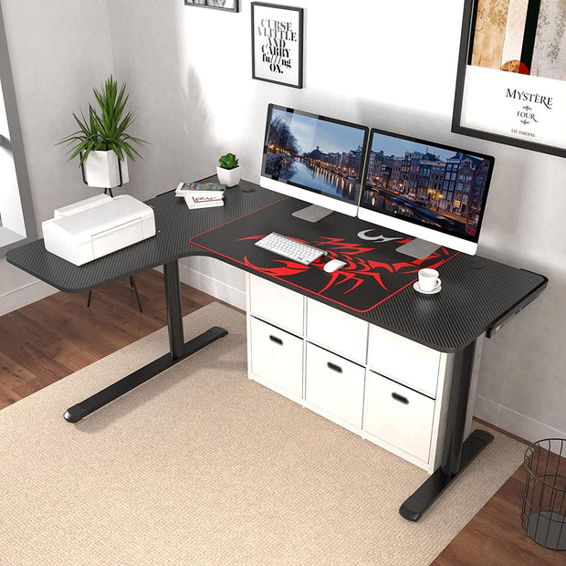 Furniture, Home & Kitchen, Home Office Desks, Home Office FurnitureL Shaped Gaming Desk, 60 Inch L60 Home Office Corner PC Computer Gamer Table Large Writing Workstation Gifts W Mouse Pad Cable Management, Space Saving, Easy to Assemble, Left, Black - Premium  from Nobles Store - Just $454.76! Shop now at Nobles Store