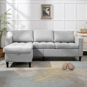 Furniture, Home, Living Room Furniture, Sectional Couches & SofasReversible Sectional Couch Set 3 Seat, L Shaped Modular Sleeper Sofa Bed with Flexible Storage Ottoman Chaise - Light Grey - Premium  from Nobles Store - Just $585.54! Shop now at Nobles Store