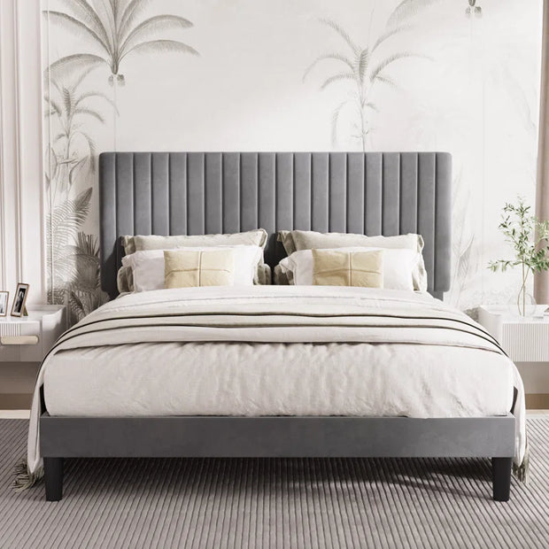 Dunphy Upholstered Platform Bed with Adjustable Headboard