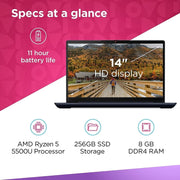 Computers & Accessories, Computers & Tablets, Electronics, Laptops, Traditional LaptopsIdeapad 3 Laptop, 14.0" FHD Display, AMD Ryzen 5 5500U, 8GB RAM, 256GB Storage, AMD Radeon 7 Graphics, Windows 11 Home, Abyss Blue - Premium  from Nobles Store - Just $568.58! Shop now at Nobles Store