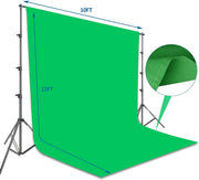 Backgrounds, Camera & Photo, Electronics, Lighting & Studio, Photo StudioPhoto Video Studio 8.5 X 10Ft Green Screen Backdrop Stand Kit, Photography Background Support System with 10 X12Ft 100% Cotton Muslin Chromakey Backdrop - Premium  from Nobles Store - Just $120.32! Shop now at Nobles Store