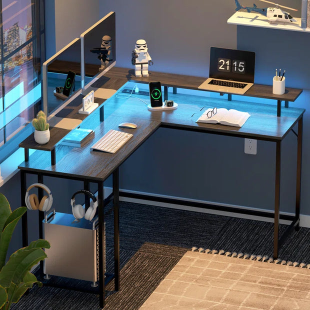 All categoriesKamai 54" Desk, L Shaped Desk, Computer Desk, L Desk, Corner Desk, Desks with LED Light, Writing Desk, White Desk, Gaming Desk, Desk for Gaming - Premium  from Nobles Store - Just $124.01! Shop now at Nobles Store