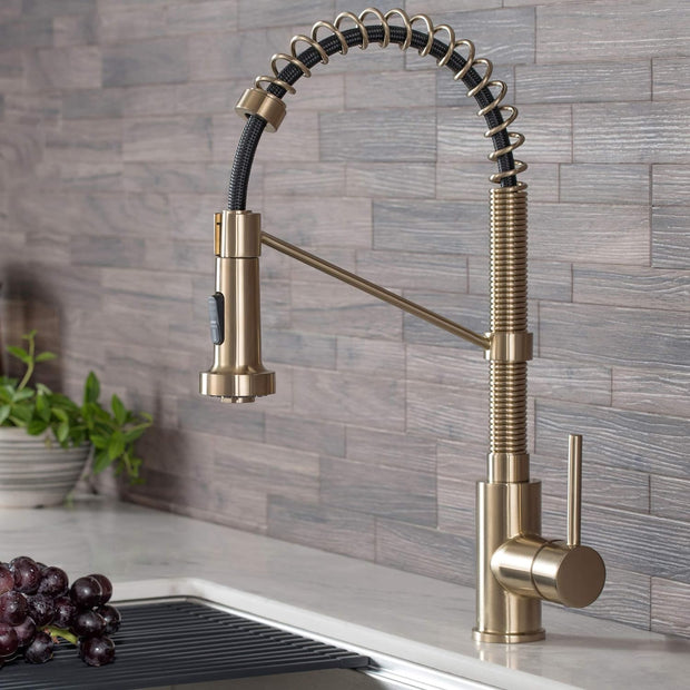 Kitchen & Bath Fixtures, Kitchen Faucets, Kitchen Fixtures, Kitchen Sink Faucets, Tools & Home Improvement, Touch On Kitchen Sink FaucetsBolden Commercial Style 2-Function Single Handle Pull down Kitchen Faucet in Brushed Gold, KPF-1610BG - Premium  from Nobles Store - Just $267.31! Shop now at Nobles Store