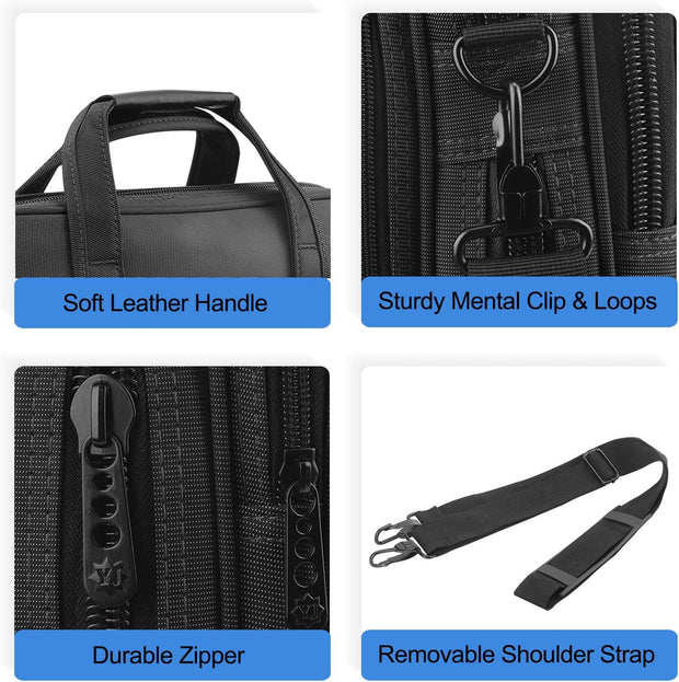 Laptop Bag 15.6 Inch, Mens Laptop Briefcase, Expandable Carry on Computer Case, Business Office Attache, Lightweight Water Resistant Shoulder Messenger Bag for Macbook Acer HP Dell, Black