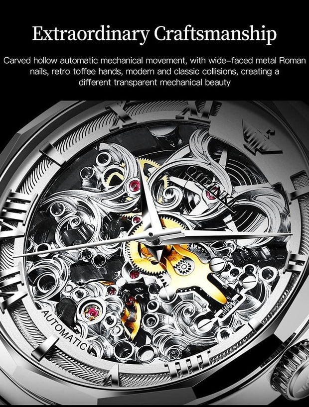 Clothing, Men, Shoes & Jewelry, Watches, Wrist WatchesOUPINKE Men'S Skeleton Mechanical Watches Luxury Dress Automatic Self Winding Sapphire Crystal Waterproof Tungsten Steel Band Wrist Watches - Premium  from Nobles Store - Just $453.54! Shop now at Nobles Store