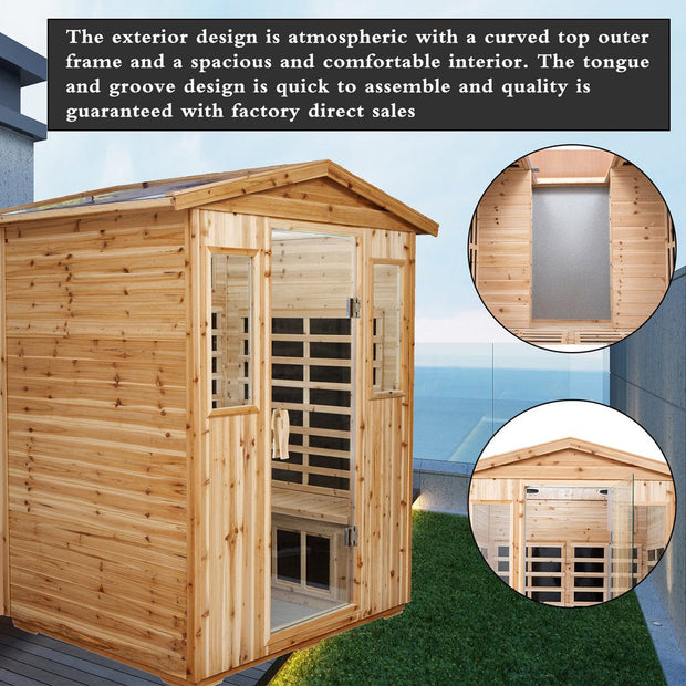 All Saunas, Patio & Garden, Saunas4 Person Far Sauna for Home Hemlock, Wooden Dry Sauna 2050W Sauna with 8 Low EMF Heaters - Premium  from Nobles Store - Just $4482.32! Shop now at Nobles Store