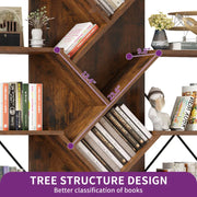 Mong 70" H X 55"W Display Shelves Wood Etagere Bookcase