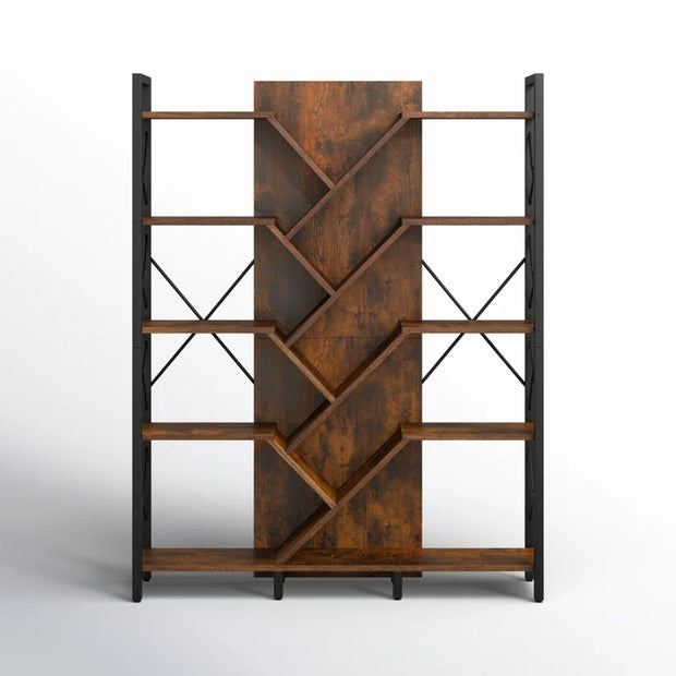 Mong 70" H X 55"W Display Shelves Wood Etagere Bookcase