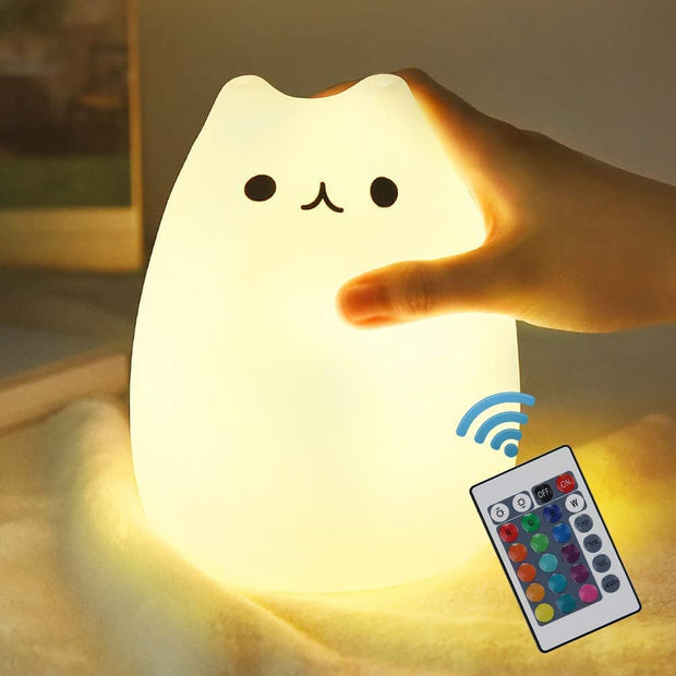 Baby Products, Décor, Night Lights, NurseryCat Lamp,  Remote Control Silicone Kitty Night Light for Kids Toddler Baby Girls Rechargeable Cute Kawaii Nightlight , White , 4 Piece Set - Premium  from Nobles Store - Just $36.07! Shop now at Nobles Store