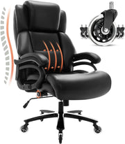 Furniture, Home & Kitchen, Home Office Chairs, Home Office Desk Chairs, Home Office FurnitureBig and Tall 400Lbs Office Chair- Adjustable Lumbar Support Heavy Duty Metal Base Quiet Rubber Wheels High Back Large Executive Computer Desk Chair, Ergonomic Design for Back Pain, Black - Premium  from Nobles Store - Just $441.86! Shop now at Nobles Store