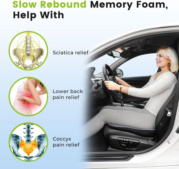 Automotive, Interior Accessories, Seat Covers & Accessories, Seat CushionsWedge Seat Cushion for Car Seat Driver/Passenger- Car Seat Cushions for Driving Improve Vision/Posture - Memory Foam Car Seat Cushion for Hip Pain (Mesh Cover,Gray) - Premium  from Nobles Store - Just $47.21! Shop now at Nobles Store