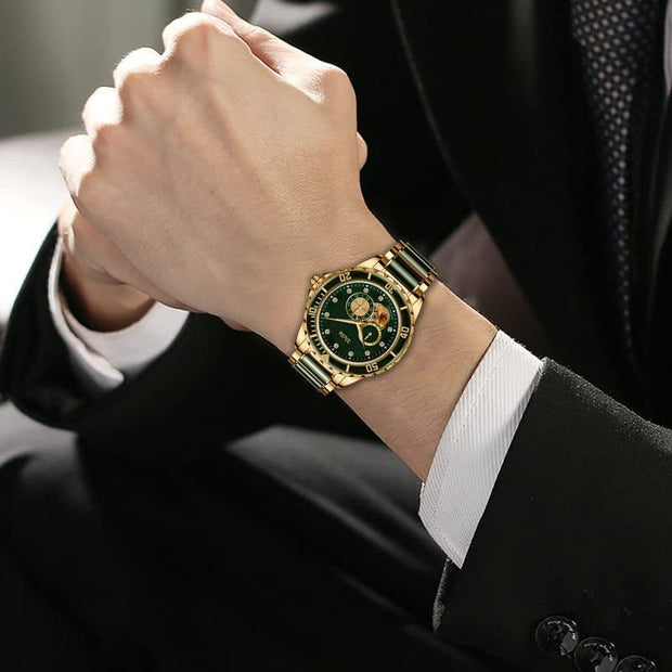 Clothing, Men, Shoes & Jewelry, Watches, Wrist WatchesMen'S Automatic Mechanical Wrist Watches, Luxury Skeleton Watches for Men with Black Green Jade & Steel Strap - Premium  from Nobles Store - Just $669! Shop now at Nobles Store