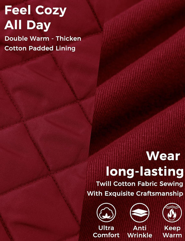 Women'S Winter Thicken Puffer Coat Warm Fleece Lined Parka Jacket with Fur Hood